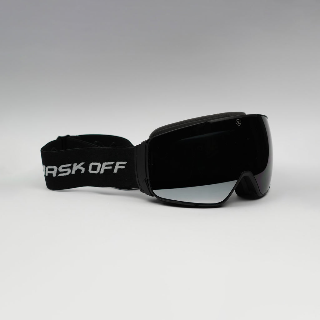 Chroma shift Goggles Black with Black and Grey Printed Strap