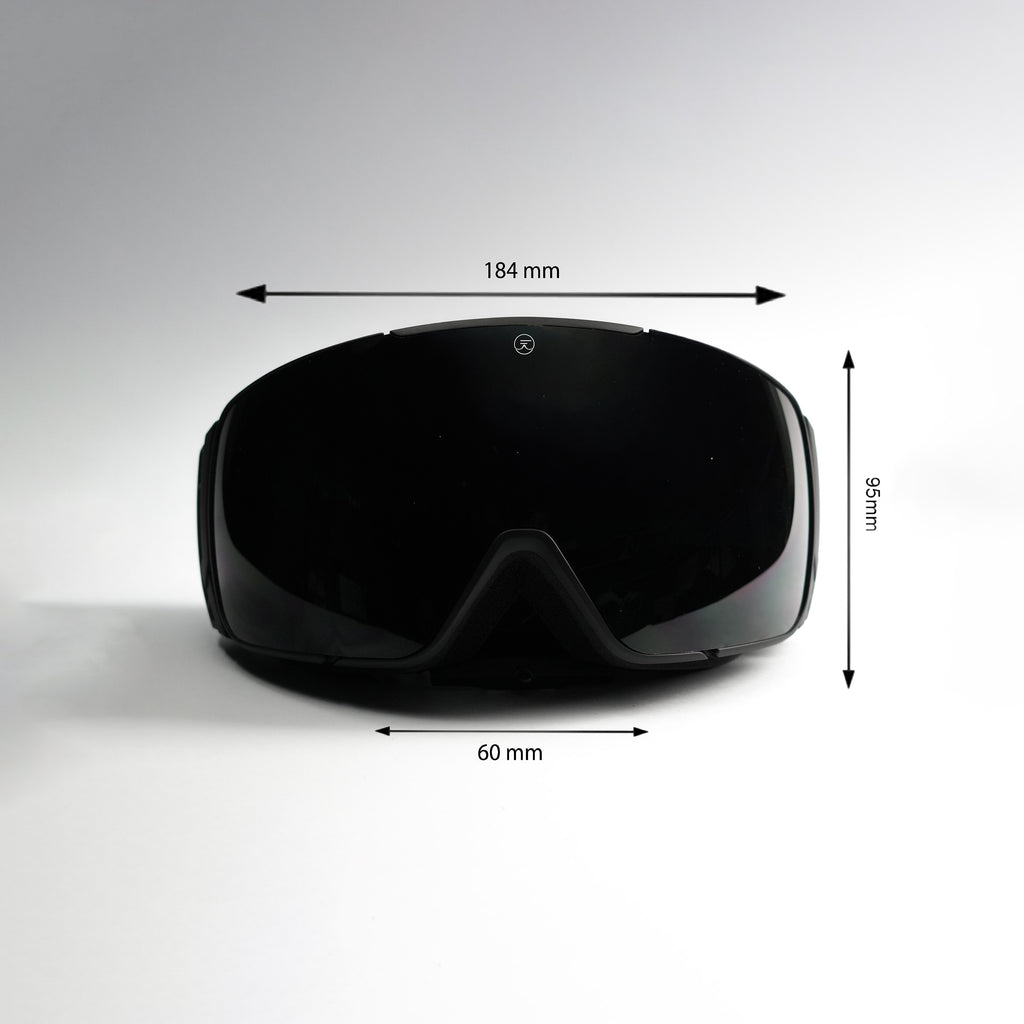 Chroma shift Goggles Black with Black and Grey Printed Strap