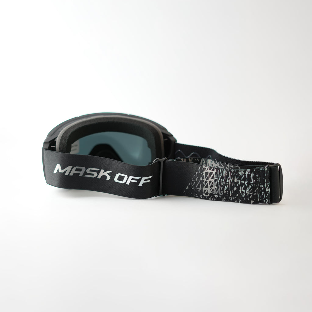 Chroma shift Goggles Ice Chrome Silver Miror with Black and Grey Printed Strap