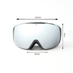 Chroma shift Goggles Ice Chrome Silver Miror with Black and Grey Printed Strap