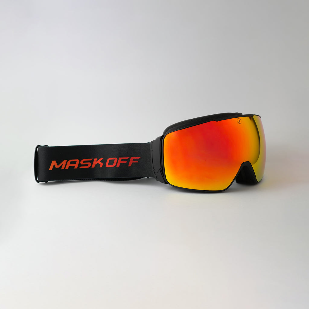 Chroma shift Goggles Red Miror with Black and Red Printed Strap