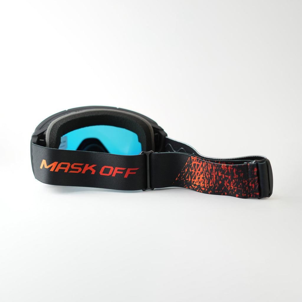 Chroma shift Goggles Red Miror with Black and Red Printed Strap