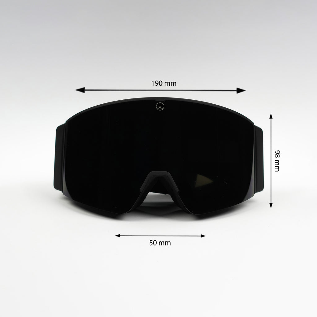 Max Vison Goggles Vapor Black with Black strap