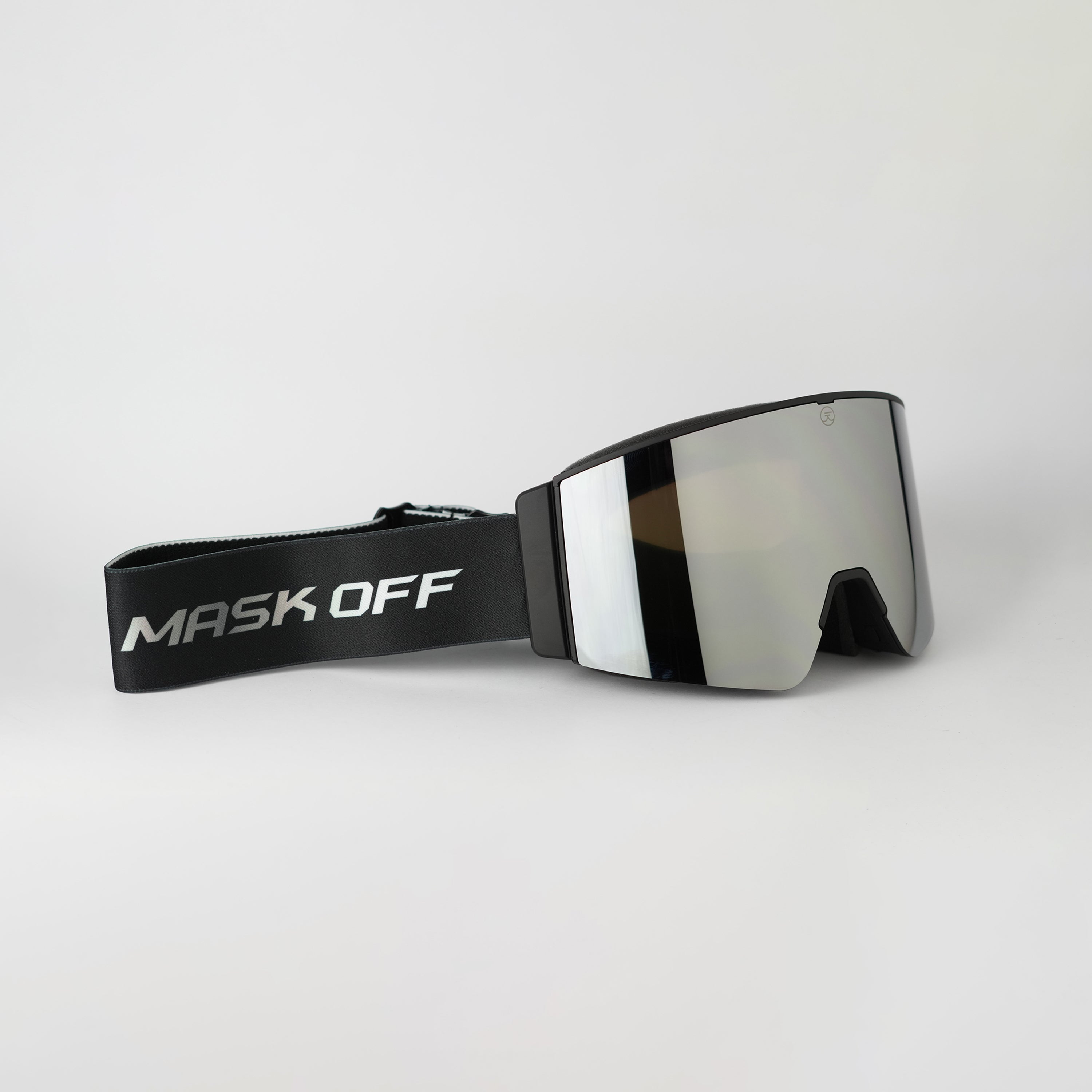 Max Vison Goggles Ice Chrome Silver with Black and Grey Printed Strap