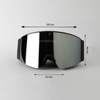 Max Vison Goggles Ice Chrome Silver with Black and Grey Printed Strap