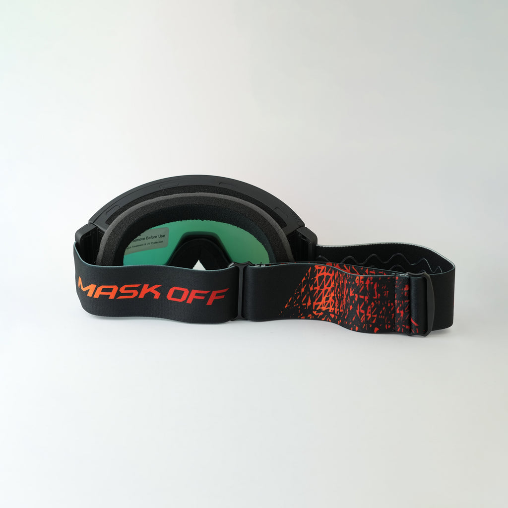 Max Vison Goggles Red Miror with Black and Red Printed Strap