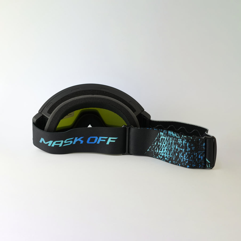 Max Vison Goggles Bleu Tint with Black and Bleu Printed Strap