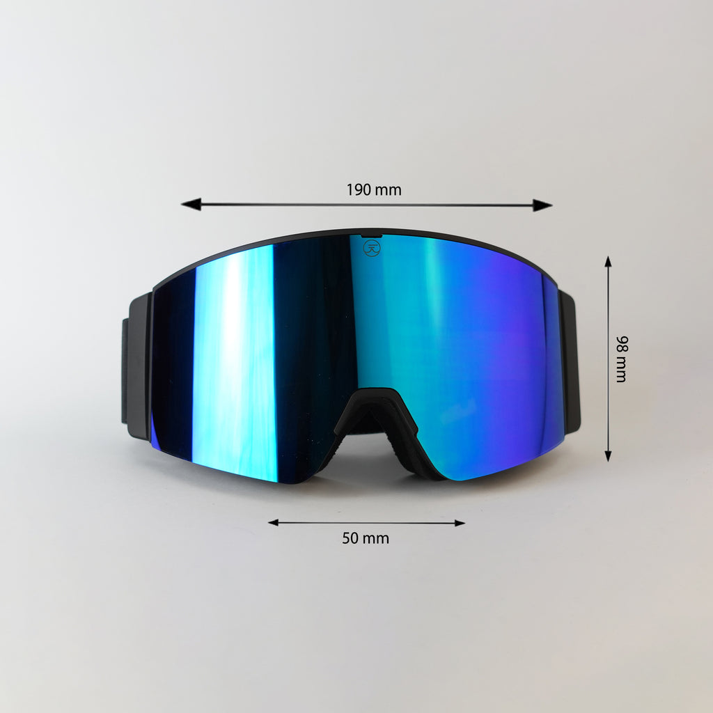 Max Vison Goggles Bleu Tint with Black and Bleu Printed Strap