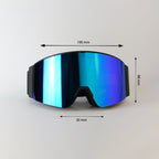 Max Vison Goggles Bleu Tint with Black and Bleu Printed Strap